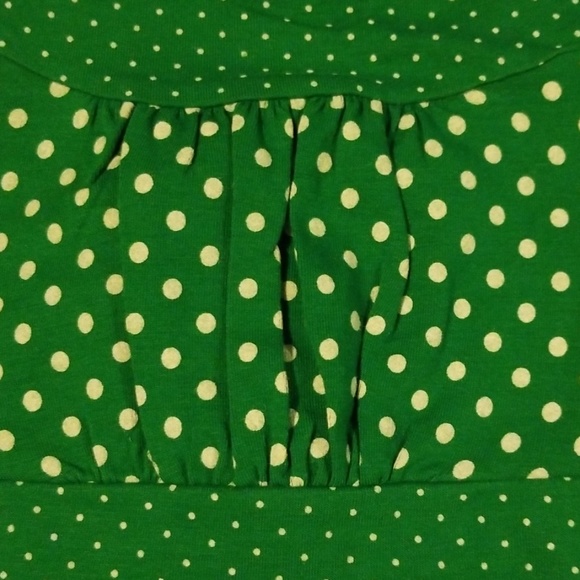 Green and White Polka Dot Cross Back Tank - Picture 4 of 7